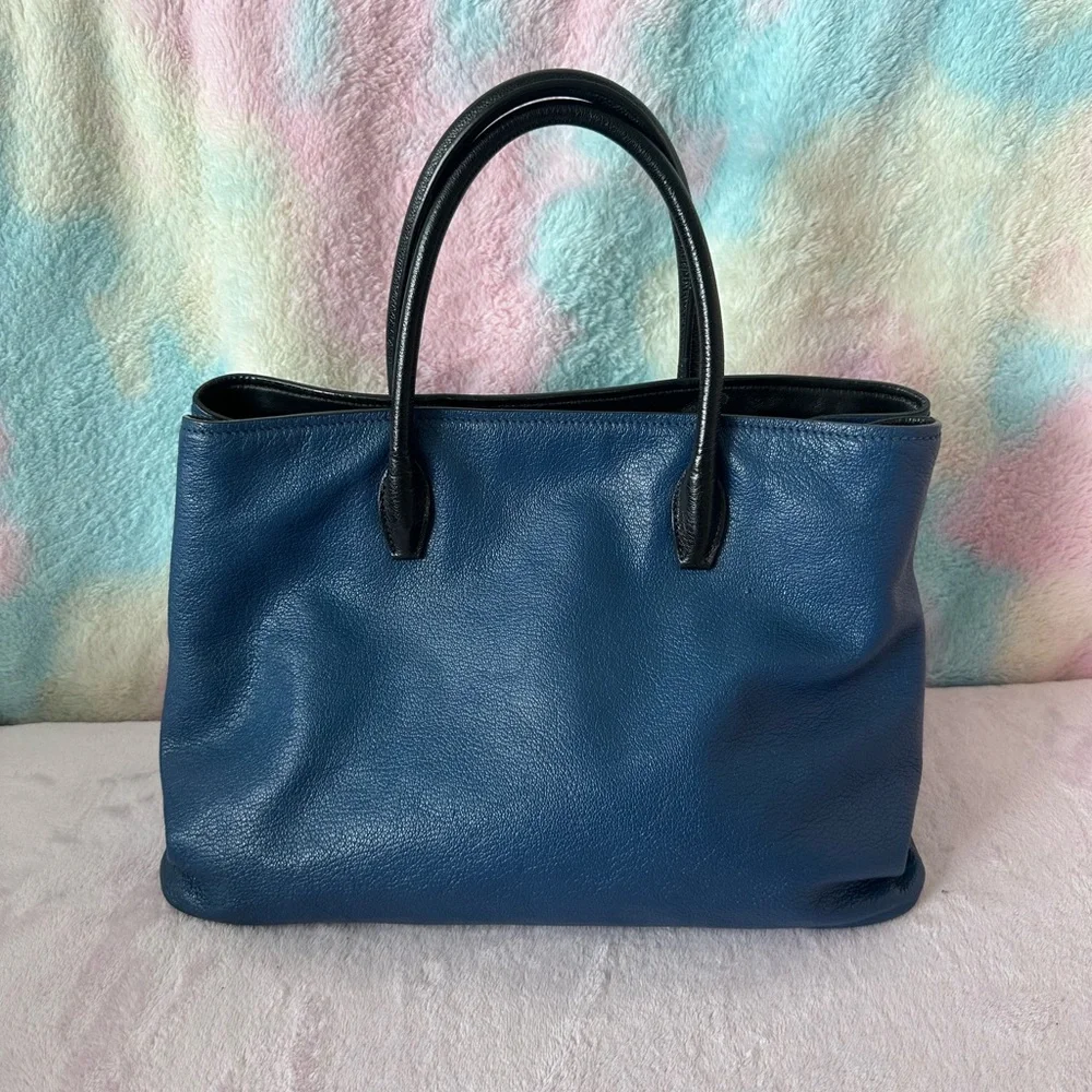 Miu Miu Navy Blue Tote with Black Accents - Picture 5 of 13